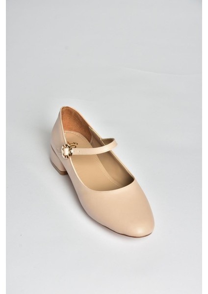 V250660809 Bej Kalın Alçak Topuklu Kadın Ayakkabı indirimleri