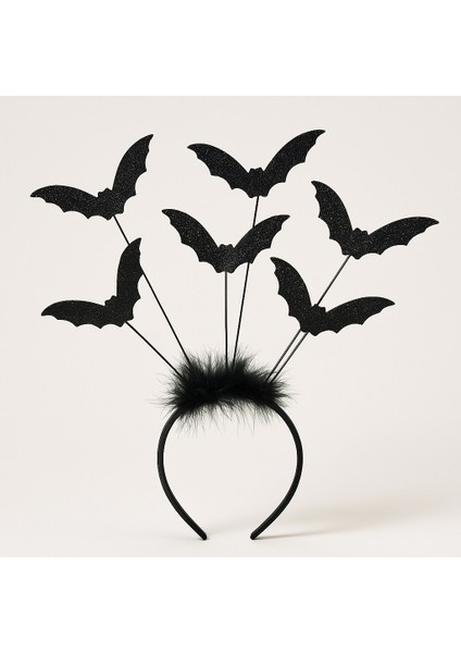 Cadılar Bayramı Kırmızı Yakalı Pelerin & Yarasalı Siyah Tüylü Taç Seti – Şeytani Vampir Kostüm Seti indirimleri
