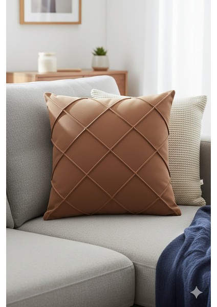 Leke Tutmaz Silinebilir Kapitoneli Kırlent Yastık Kılıfı