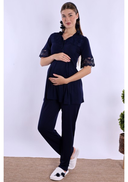 Lacivert Hamile Lohusa Pijama Takımı fırsatları
