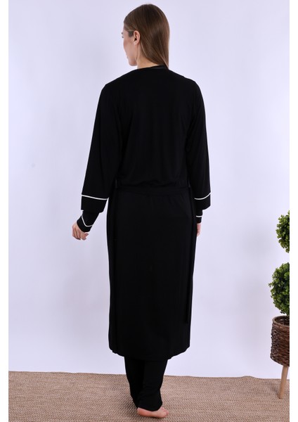 Siyah Sabahlıklı Hamile Lohusa Pijama Takımı modelleri