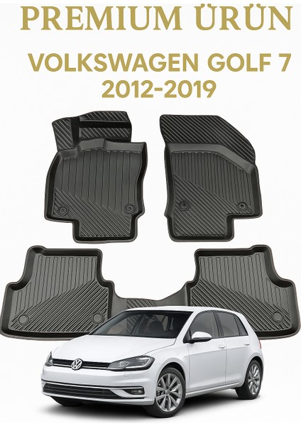Volkswagen Golf 7 2012-2019 Uyumlu 3D Oto Paspas Premium
