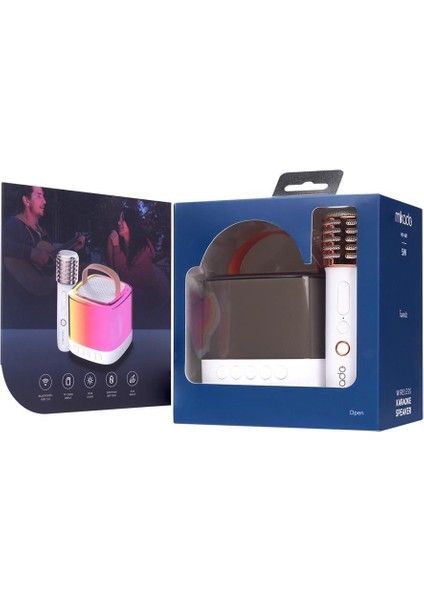 MD-27BT Naos Krem Usb+Tf+Bluetooth Wireless Karaoke Mikrofonlu 5W 800MAH Taşınabilir Speaker fiyatları