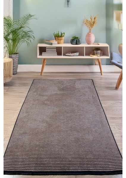 Bej Şönil Kilim Salon Oturma Çocuk Odası Hasır Yıkanabilir Yolluk Kaymaz Taban Halı Siyah indirimleri