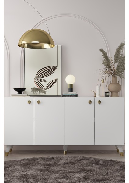 8198KB150-1DD Konsol ,tv Ünitesi Beyaz-Altın