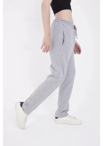 Kadın Lastikli Baskılı Eşofman Pantolon - Gri fiyatları