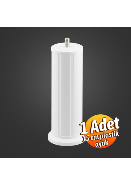 (1 Adet) Mobilya Baza Tv Ünitesi Yükseltme Ayağı Robot Süpürge Uyumlu 15 cm Beyaz Plastik indirimleri