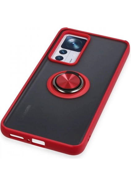 Xiaomi Mi 12T Pro Kılıf Montreal Yüzüklü Silikon Kapak - Kırmızı indirimleri