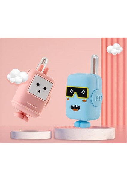 XJ16 Rechargeable Çocuk Walkie Talkie 1 Km Pink-Blue Pmrtelsiz