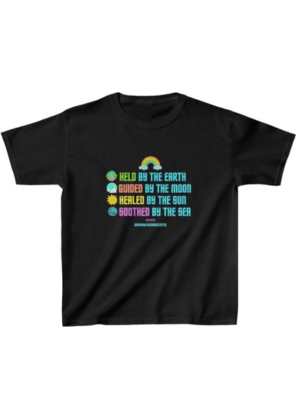 Unisex Çocuk Baskılı T-Shirt - Siyah