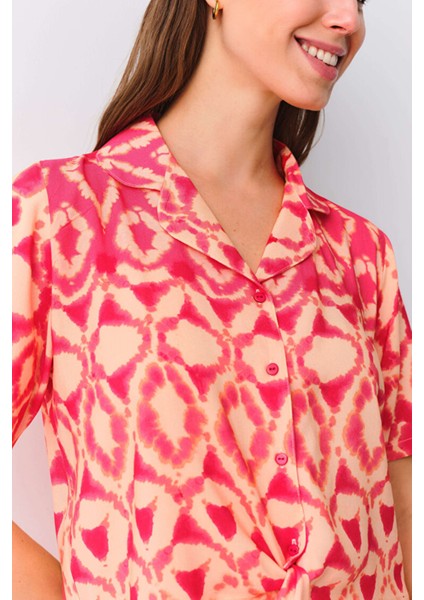 Desenli Perla Maskülen Şort Pijama Takımı