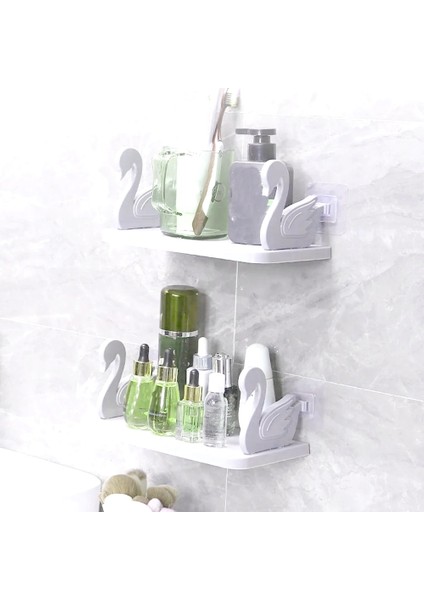 Kuğu Raf Baharatlık -Makyaj Malzeme Rafı Kendinden Yapışkanlı Banyo Mutfak Organizer modelleri