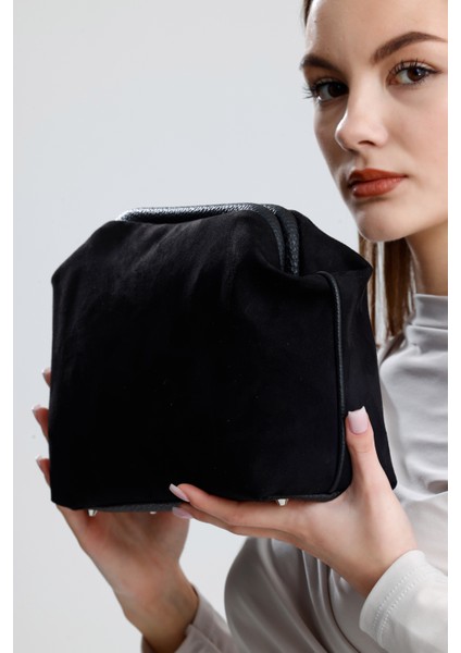 Kadın Siyah Süet Clutch El Çantası fiyatları