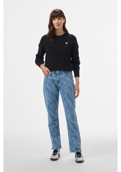 Kadın Regular Fit Bisiklet Yaka Triko Kazak - Siyah modelleri