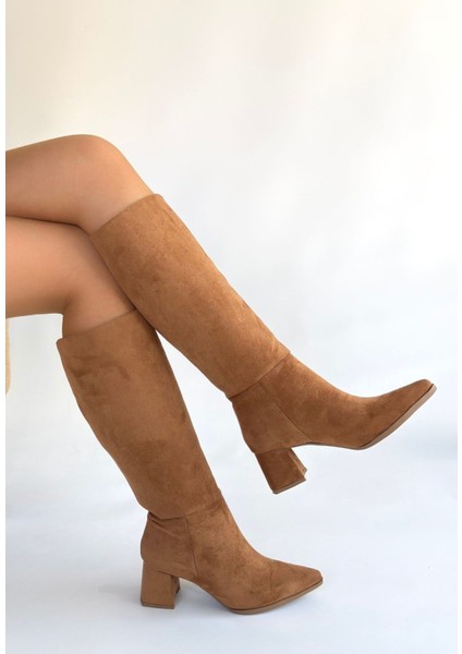 Roksa Taba Süet Topuklu Çizme fiyatları