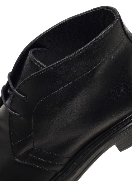Erkek Siyah Bağcıklı Deri Casual Bot 25WFD611118