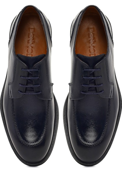 Erkek Lacivert Bağcıklı Deri Casual Ayakkabı 25WFD740318