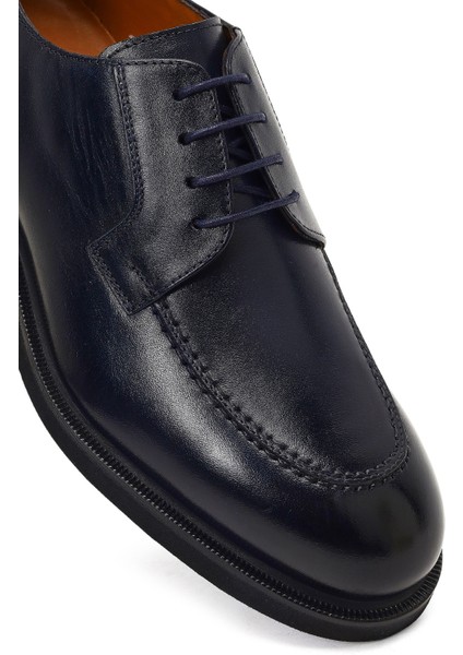 Erkek Lacivert Bağcıklı Deri Casual Ayakkabı 25WFD740318