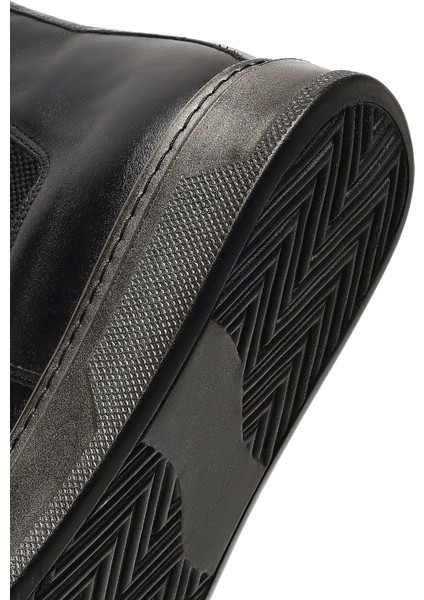 Erkek Siyah Kalın Tabanlı Deri Chelsea Bot 25WFD655118