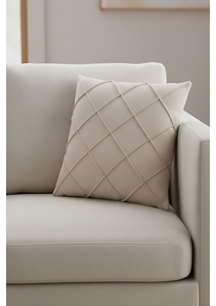 Leke Tutmaz Silinebilir Kapitoneli Kırlent Yastık Kılıfı