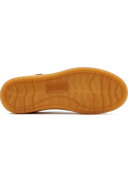 Kadın Bej Bağcıklı Kalın Tabanlı Desenli Deri Sneaker 25AFE145314 fırsatları