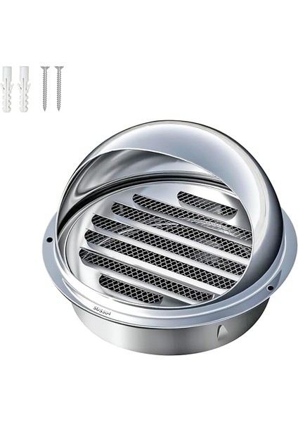 Air Vent 304 Paslanmaz Çelik Boğa Burunlu Dış Havalandırma, Yuvarlak Havalandırma Izgara Ekran Kaputu, Dış Duvar Egzozu Için, Davlumbaz Egzozu, 120 mm
