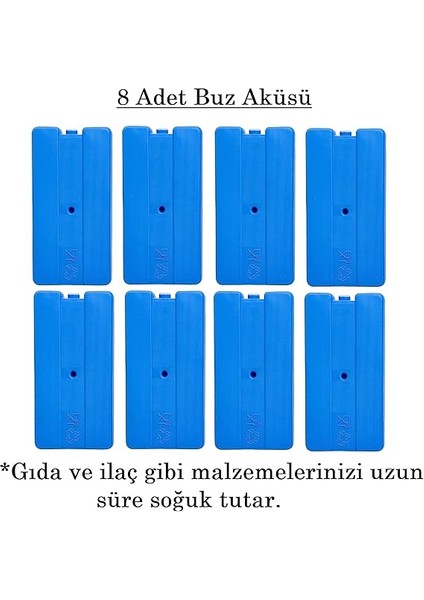 Buz Aküsü Buz Kasedi Ice Box 8nanli Set 370 ml x 8, Ankanorm, Mavi fiyatları