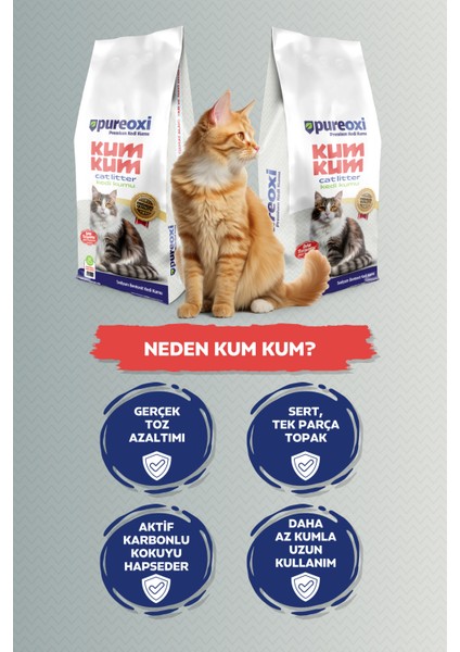Kum Kum Premium 10 kg Aktif Karbonlu Kokusuz Kedi Kumu – Hızlı Topaklanan, Tozsuz, Bentonit indirimleri