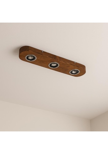 3'lü Tavana Monte Ahşap Kütük Avize Rustik Otantik Dekoratif Salon Otel Cafe Aydınlatma modelleri