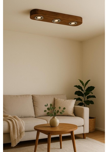 3'lü Tavana Monte Ahşap Kütük Avize Rustik Otantik Dekoratif Salon Otel Cafe Aydınlatma indirimleri