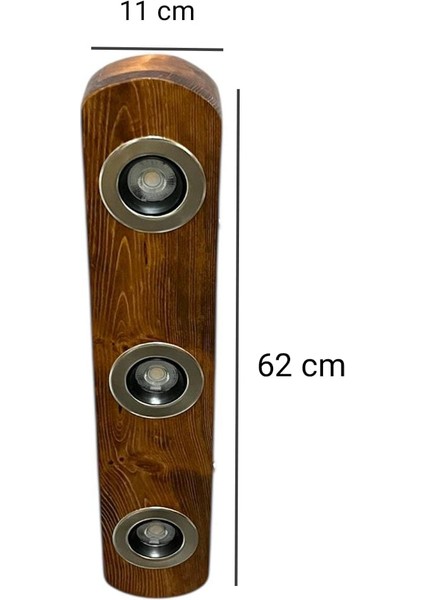 3'lü Tavana Monte Ahşap Kütük Avize Rustik Otantik Dekoratif Salon Otel Cafe Aydınlatma