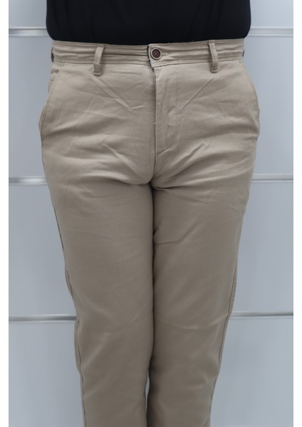 Fistan Store Erkek Koyu Bej Düz Yüksek Bel Rahat Kalıp Boru Paça Keten Pantolon fiyatları
