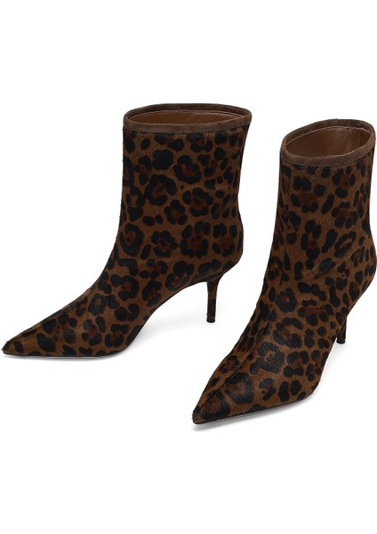 Kadın Leopar Desenli Ince Topuklu Deri Bot 25WFD4912W2 modelleri