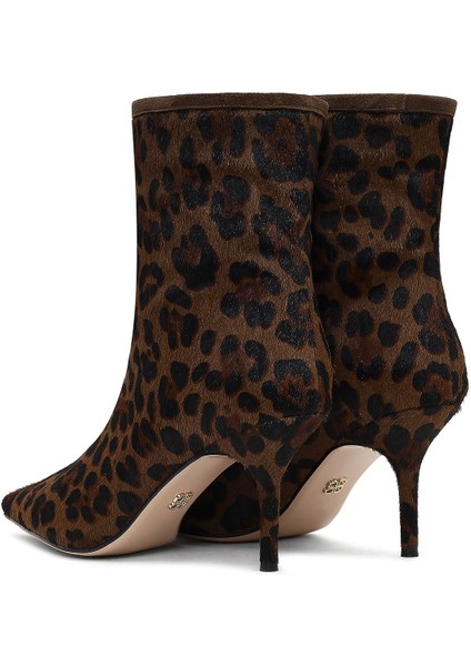Kadın Leopar Desenli Ince Topuklu Deri Bot 25WFD4912W2