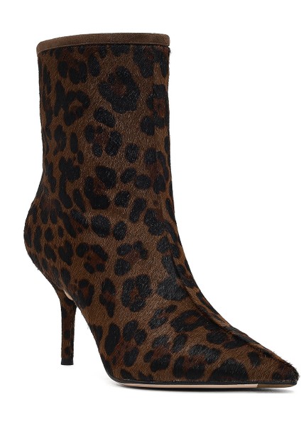 Kadın Leopar Desenli Ince Topuklu Deri Bot 25WFD4912W2