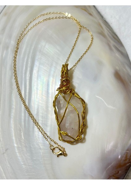 Ametist Gold Bakır Tel Çelik Zincirli