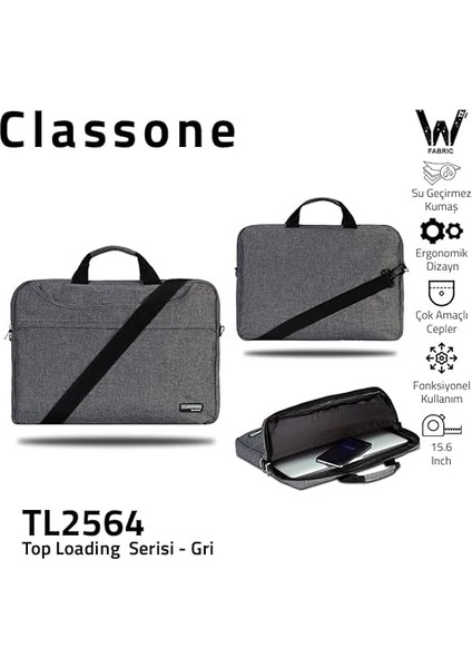 15.6 Inç TL2564 15.6 Inç Uyumlu Notebook Çantası, Gri fiyatları