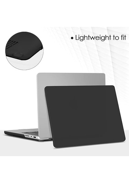 Kılıf 2021 Macbook Pro 14-Inç A2442 ile Uyumlu, Plastik Sert Kabuk Koruyucu Kapak ve Yeni Macbook Pro 14 Için Klavye Kapağı, Siyah modelleri