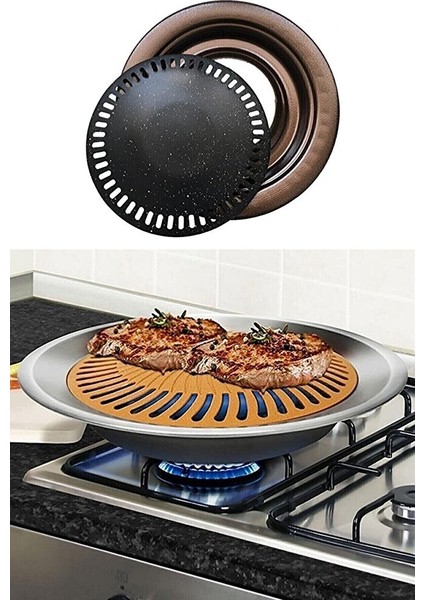 Mucize Izgara Stovetop Grill Ocak Üstü Yanmaz Yapışmaz Dumansız Grill modelleri