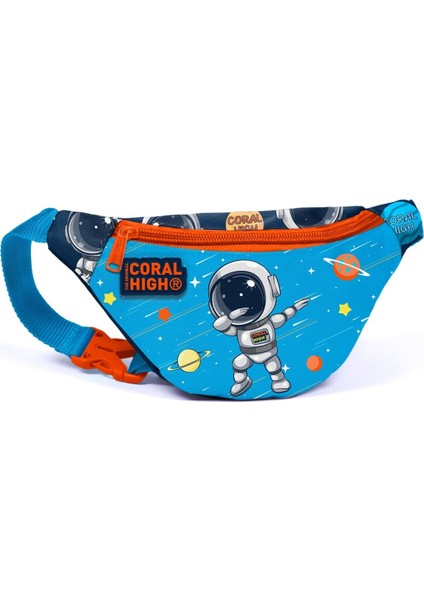 Lacivert Mavi Astronot Desenli Erkek Çocuk Bel Çantası