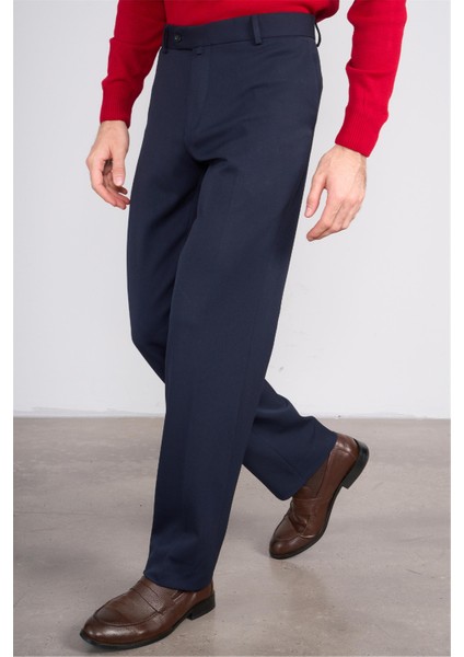 12 Lacivert Erkek Flanel Regular Pantolon modelleri