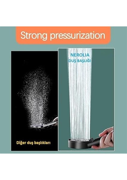 Turbo Duş Başlığı / 5 Fonksiyonlu Yüksek Basınçlı El Duşu (Siyah), NBB213 fırsatları