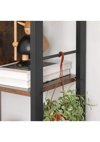 Vasagle Kitaplık, 4 Seviyeli Ofis Raf, Metal Çerçeve, Vintage Kahverengi - Siyah LBC12BX fırsatları