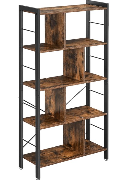 Vasagle Kitaplık, 4 Seviyeli Ofis Raf, Metal Çerçeve, Vintage Kahverengi - Siyah LBC12BX indirimleri