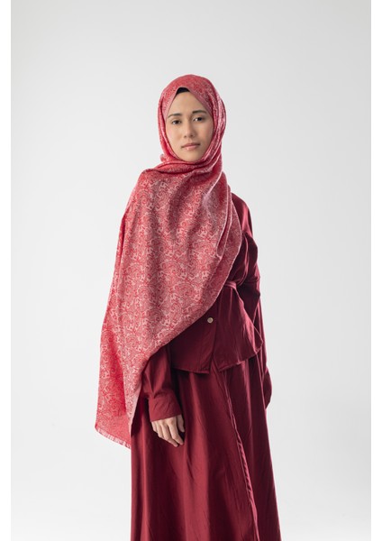 Whisper Rose Desenli Dokuma Pamuk Şal