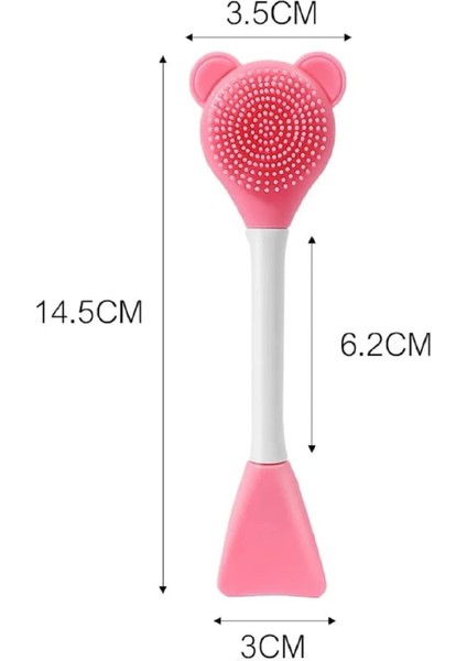 Ayıcık Fonksiyonel Cilt Bakım Fırçası ve Maske Spatulası Yüz Temizleme Masaj Fırçası indirimleri