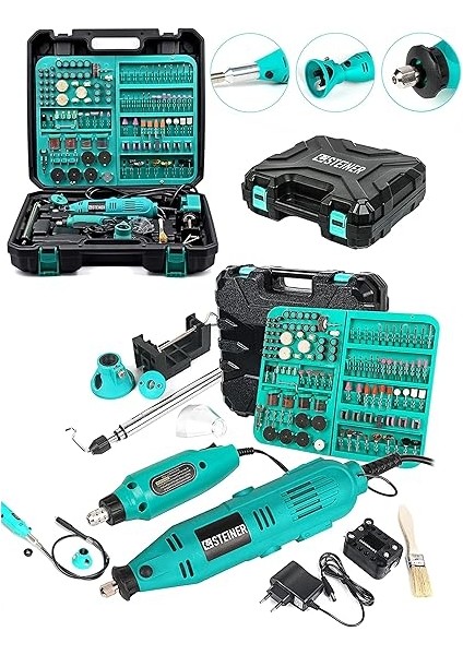 Alman 400 Watt 352 Parça 6 Kademe Devir Ayarlı Hobi Gravür Seti Mini Taşlama fiyatları