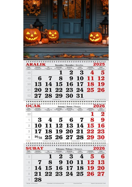2026 Yılı Gemici Takvimi- Halloween Temalı