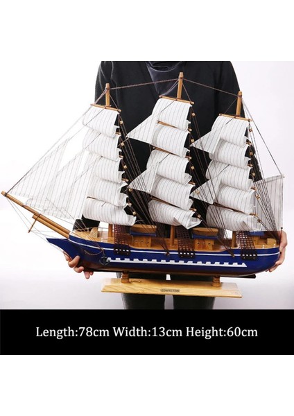 Ahşap Yelkenli Gemi 75CM El Yapımı Vintage Dekor Model Yat modelleri