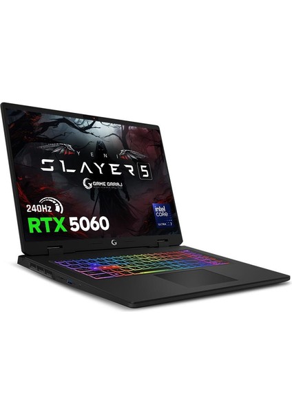 Slayer5 7-5060 C7 Intel Ultra 7 255HX 16GB Ram 1tb SSD RTX5060 16" 240Hz Qhd+ IPS Freedos Gaming Laptop modelleri